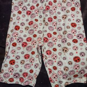 Velvet Kids Pajama Bottoms - Red and Pink Smiley Faces